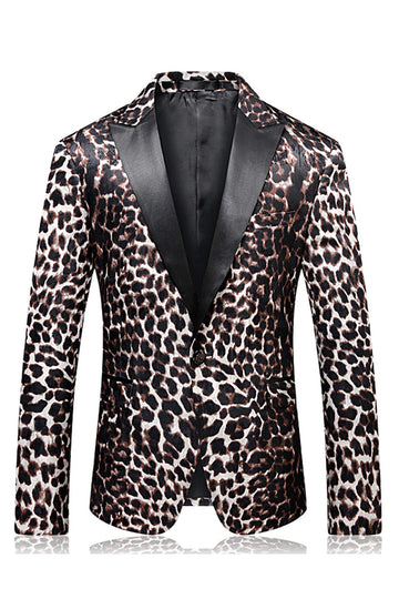 Trajes de fiesta de 2 piezas con solapa de pico de leopardo para hombre